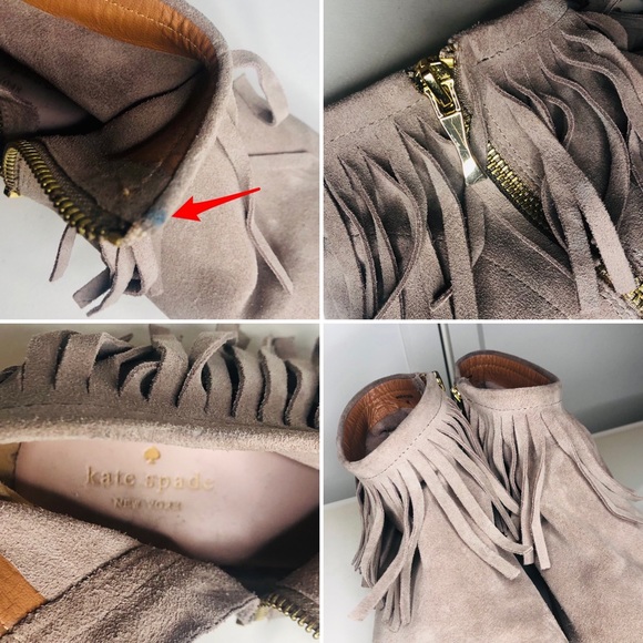 KATE SPADE BETSIE FRINGE BOOTIES SZ8 - Picture 10 of 11